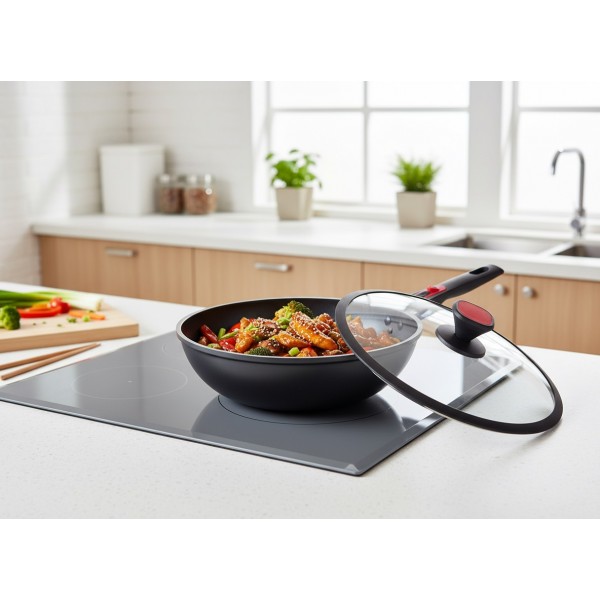 Wok 30 cm Advantage patelnia z pokrywą