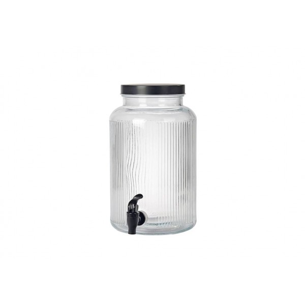 Słoik z kranem 5 L Party czarny paski