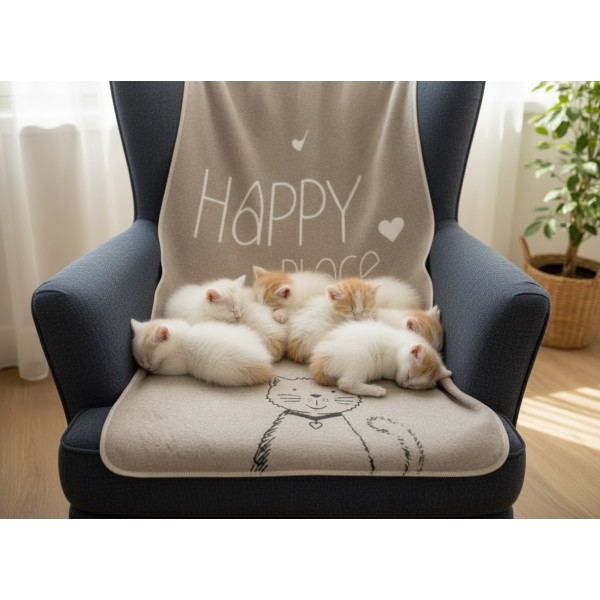 Koc dla zwierzaka 70x90 cm Napis Kot 73179379