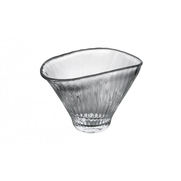 Wazon szklany 20 cm szeroki z efektem optyku