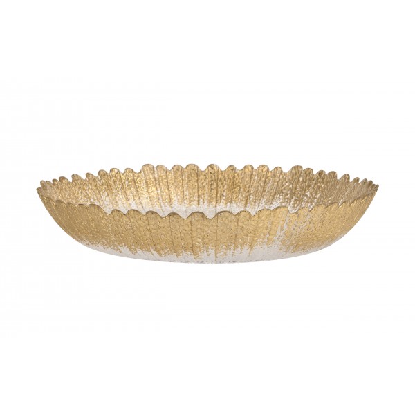 Misa szklana ozdobna złoty rant 33 cm