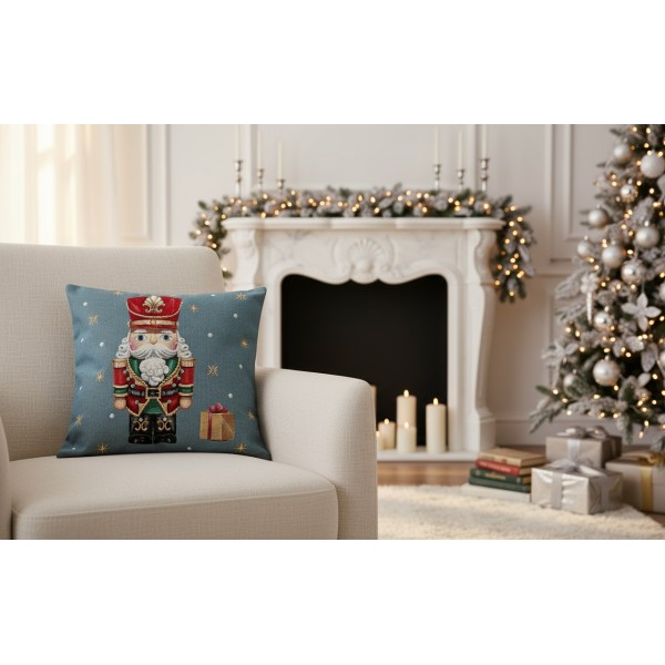 Poszewka dekoracyjna 45x45 cm Dziadek do orzechów z prezentem6081