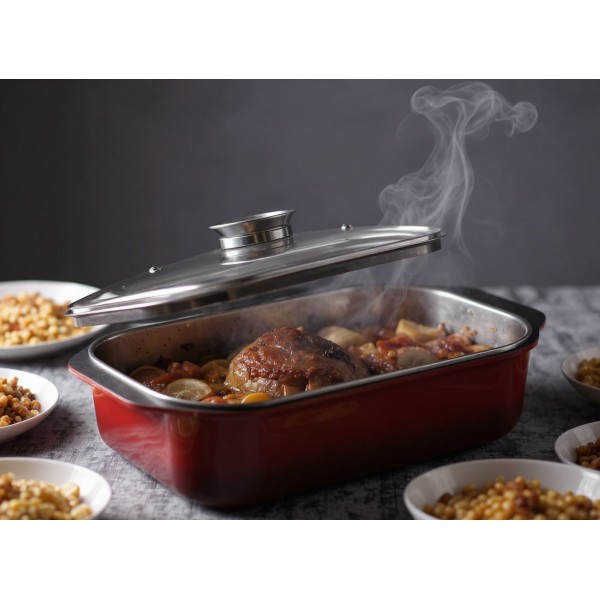 Brytfanna z pokrywą 7 L Gusto czerwona SSW