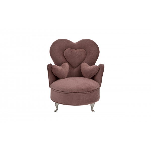 Szkatułka na biżuterię welurowa Fotel różowy