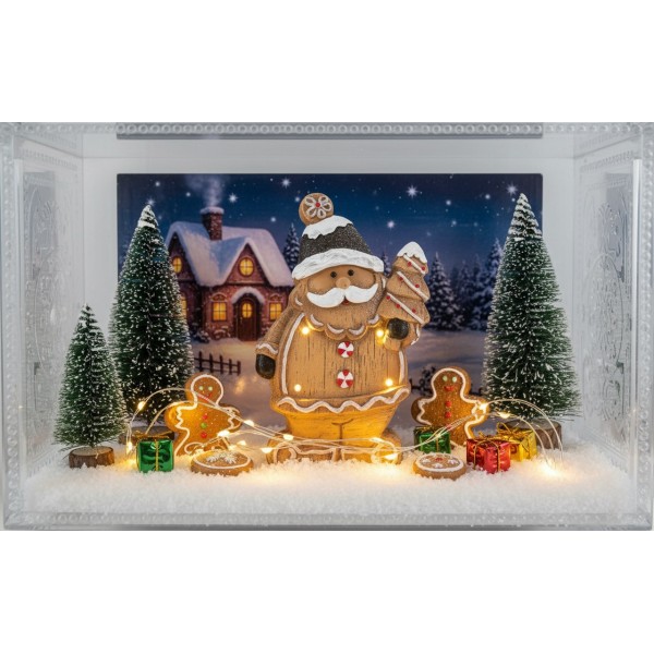 Figurka świąteczna Mikołaj Piernikowy świecący LED 41 cm