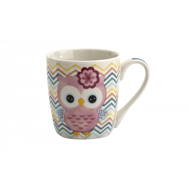 Kubek porcelanowy 300 ml Tola Sowa różowa