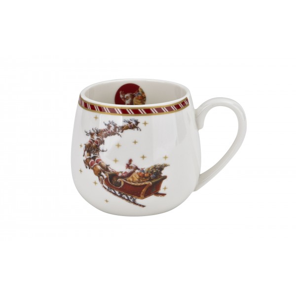 Kubek porcelanowy baryłka 430ml SANTA ON SLEIGH