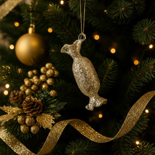 Bombka szklana cukierek 9cm RF0733