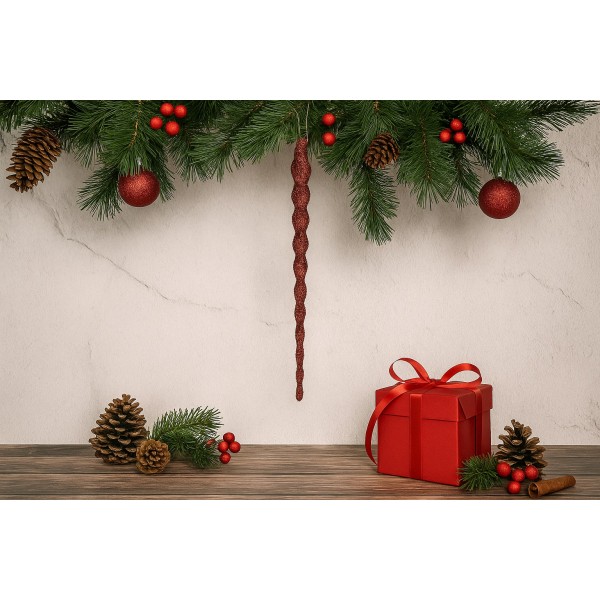 24x Ozdoba świąteczna czerwony sopel