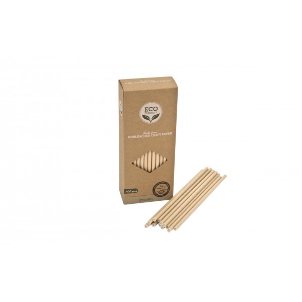 Słomki do napojów papierowe jednorazowe 19,5 cm 100 szt.