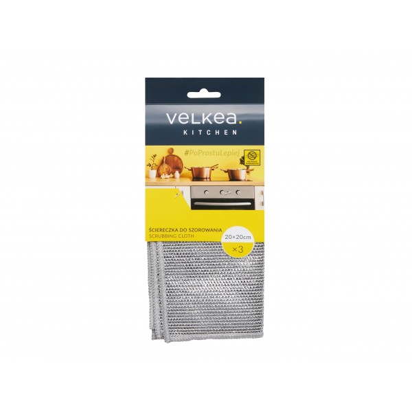 Komplet 3 ściereczek do szorowania VELKEA