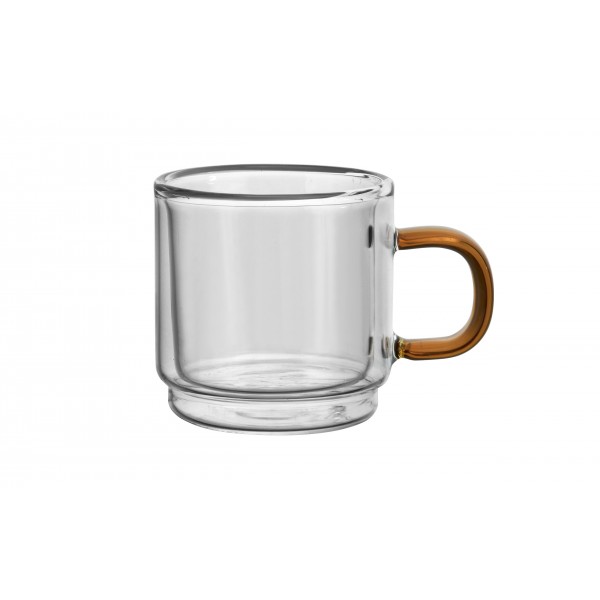 Komplet 2 szklanek termicznych do espresso z podwójną ścianką 80 ml Amber