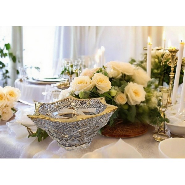 Kryształowa misa 29,5 cm Flamenco Pyramid&Gold