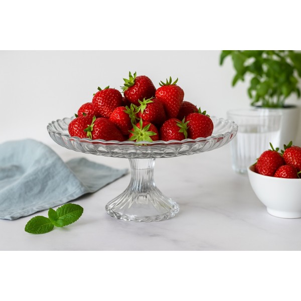 Patera szklana 29,5 cm na nóżce