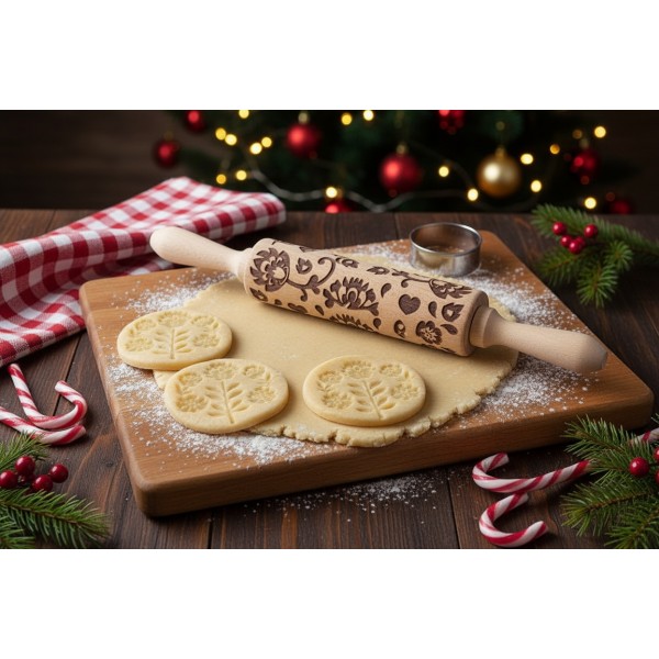 Wałek grawerowany ODETTE 16cm Świąteczne wzór 4