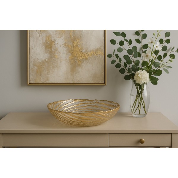 Salaterka szklana złota 25,5cm XC0538