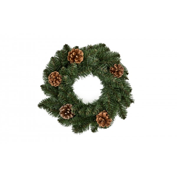 Ozdoba świąteczna wianek z szyszkami