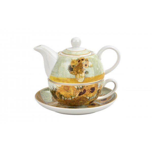 Filiżanka z dzbankiem i zaparzaczem Tea for One Sunflowers