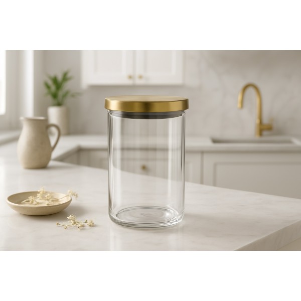 Słoik szklany 900 ml Złota nakrętka 467387