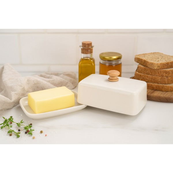 Maselnica porcelanowa Bona biała