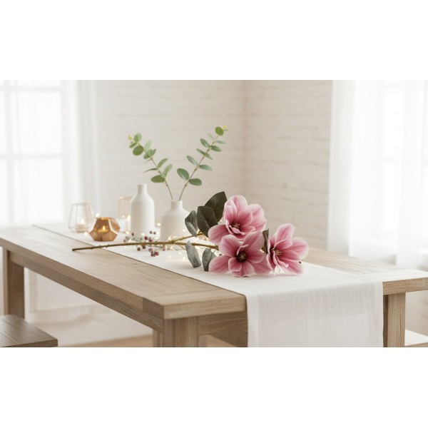 Kwiat sztuczny Magnolia 80 cm różowy