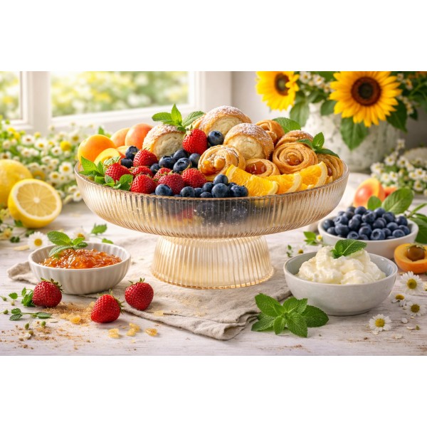 Patera 25 cm Curly bursztynowa AMBITION