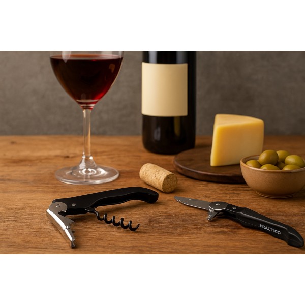 Korkociąg 3w1 otwieracz do butelek nożyk PRACTICO