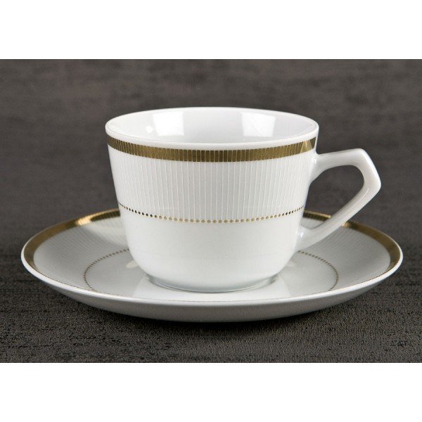 Kpl. 6 filiżanek 200ml ze spodkiem Marcello Gold