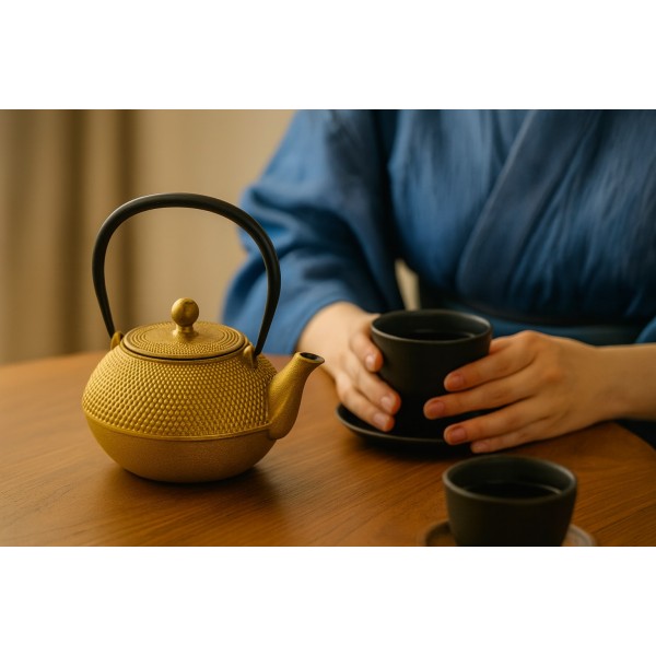 Żeliwny imbryk z zaparzaczem 0,8 L Alor złoty