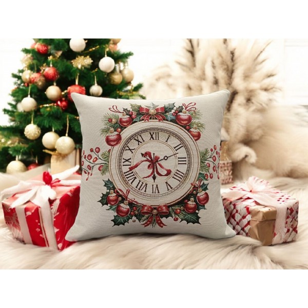 Poszewka dekoracyjna 45x45 cm Zegar