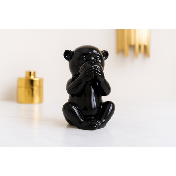 Skarbonka ceramiczna Małpka "Usta" czarna