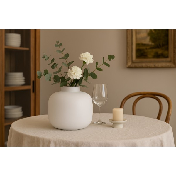 Wazon szklany 21,5 cm biały Asa Glass