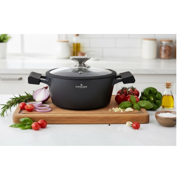 Garnek z pokrywką 20 cm Black Stone