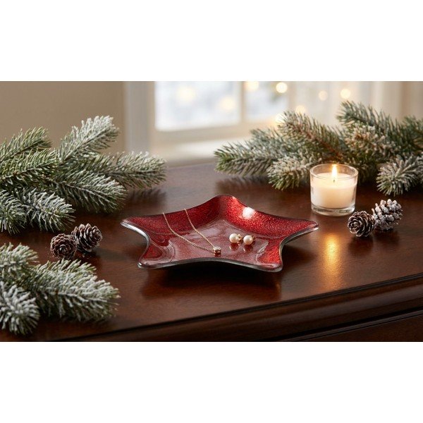 Podstawka szklana 17 cm gwiazda czerwona RF071