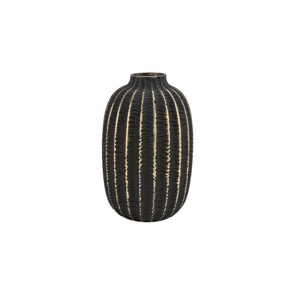 Wazon szklany 23 cm czarno-złoty AP172407