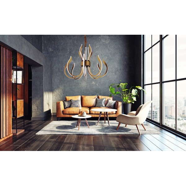 Lampa Wisząca Opticus MD8602-8 Gold