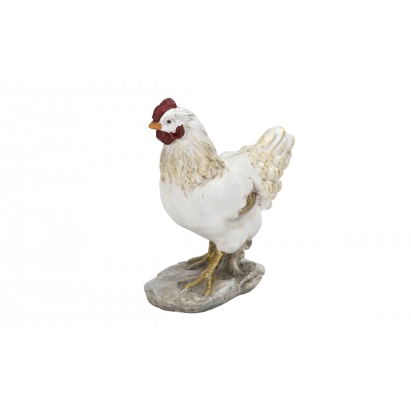 Figurka Kura 18,5 cm biało-złota