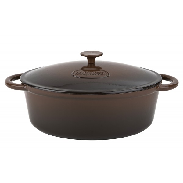 Naczynie żeliwne owalne (z pokrywą) "Gęsiarka" 6,5 L