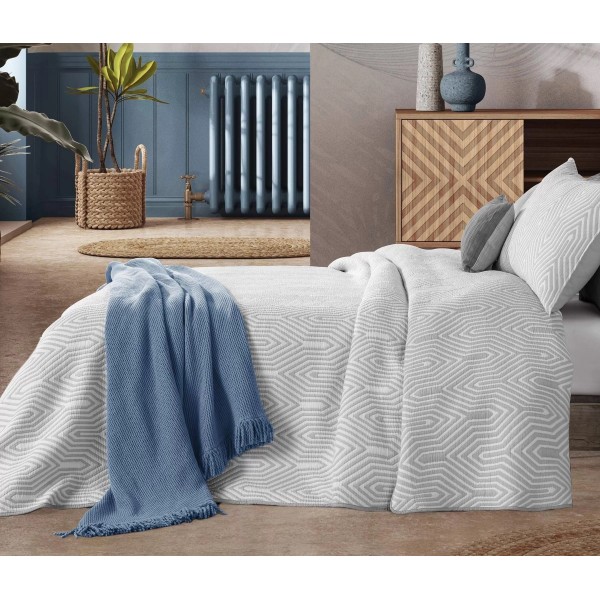 Komplet narzuta 235x270 cm + 2 poszewki Maltes szara 900/12