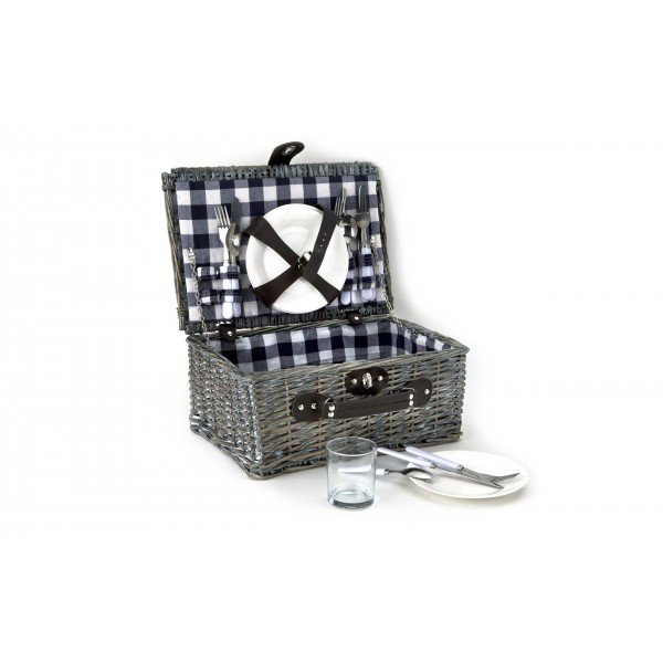 Koszyk piknikowy z wyposażeniem 4 os. j. brąz/granat