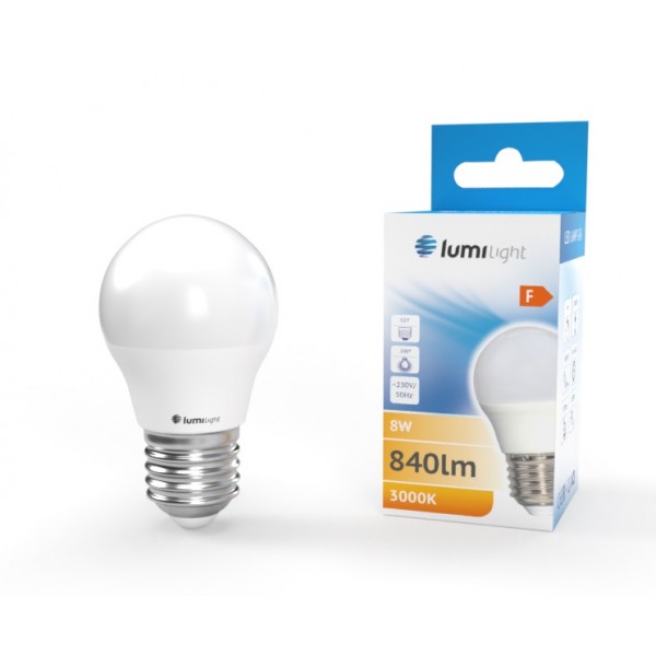 Żarówka LED kulka G45 E27 8W Mleczna Ciepła