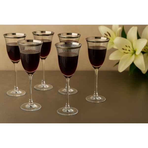 Komplet 6 kieliszków do wina 190 ml Koral Platinium