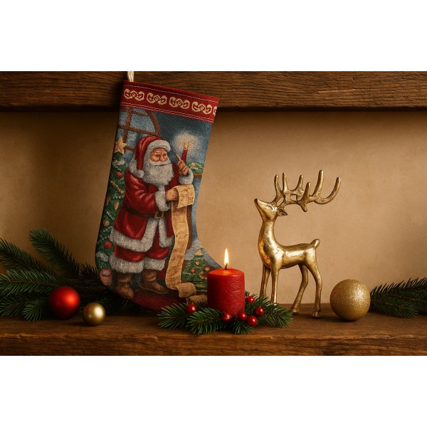 Skarpeta na prezenty Chenille Mikołaj 1196