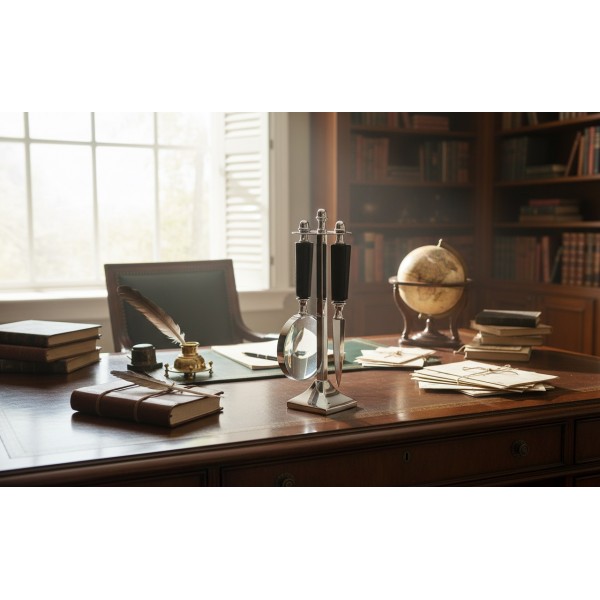 Zestaw prezentowy do listów lupa + nożyk na stojaku 120056