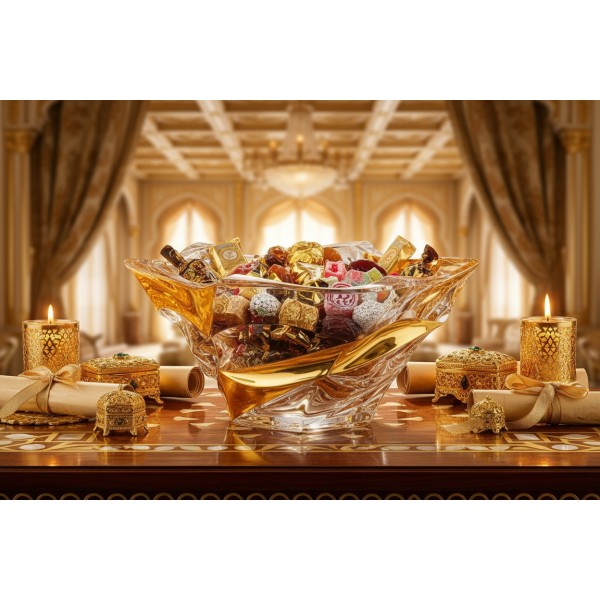 Misa kryształowa 29,5 cm Flamenco Belt Gold