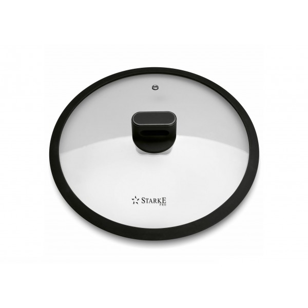 Pokrywka do garnków i patelni z silikonowym rantem 28 cm czarna