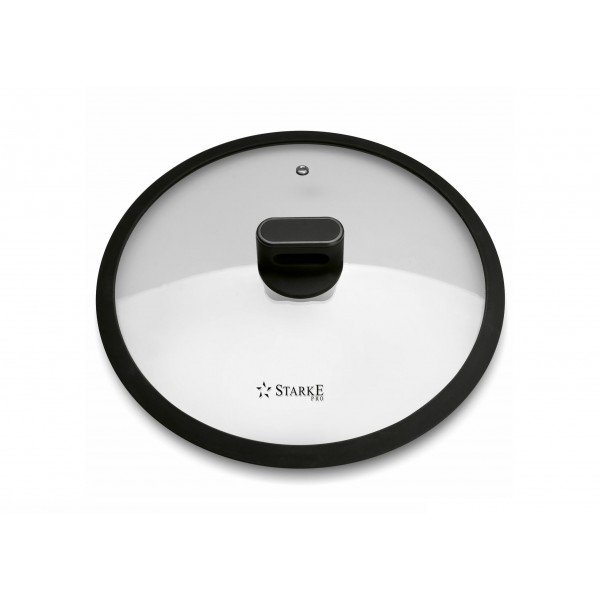 Pokrywka do garnków i patelni z silikonowym rantem 28 cm czarna