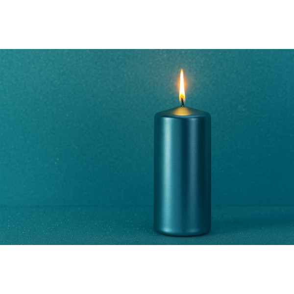 Świeca klubowa 15 cm lazurowa metalik KL-5 150/58