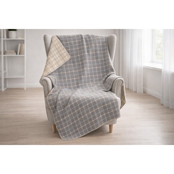 Koc bawełniany 150x200 cm SAVONA Light Grey 22539250