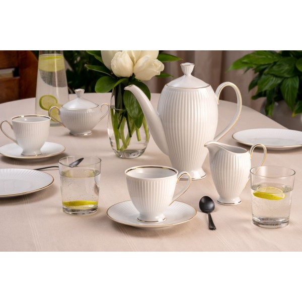 Serwis kawowy dla 12 osób 39 el. Dalia Złota Linia